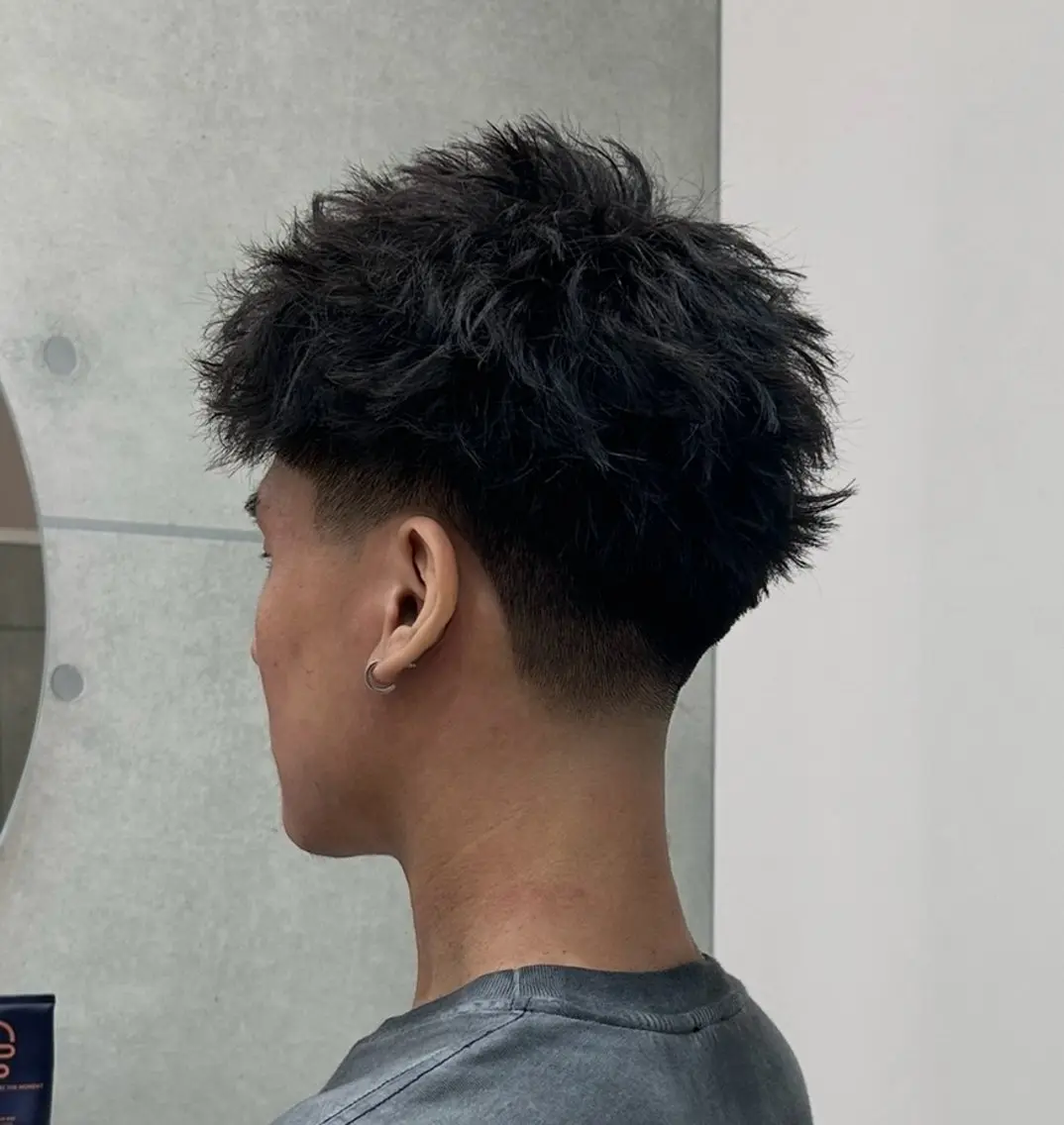 ショート パーマ メンズ カット パーマ 岩城 滉成のヘアスタイル