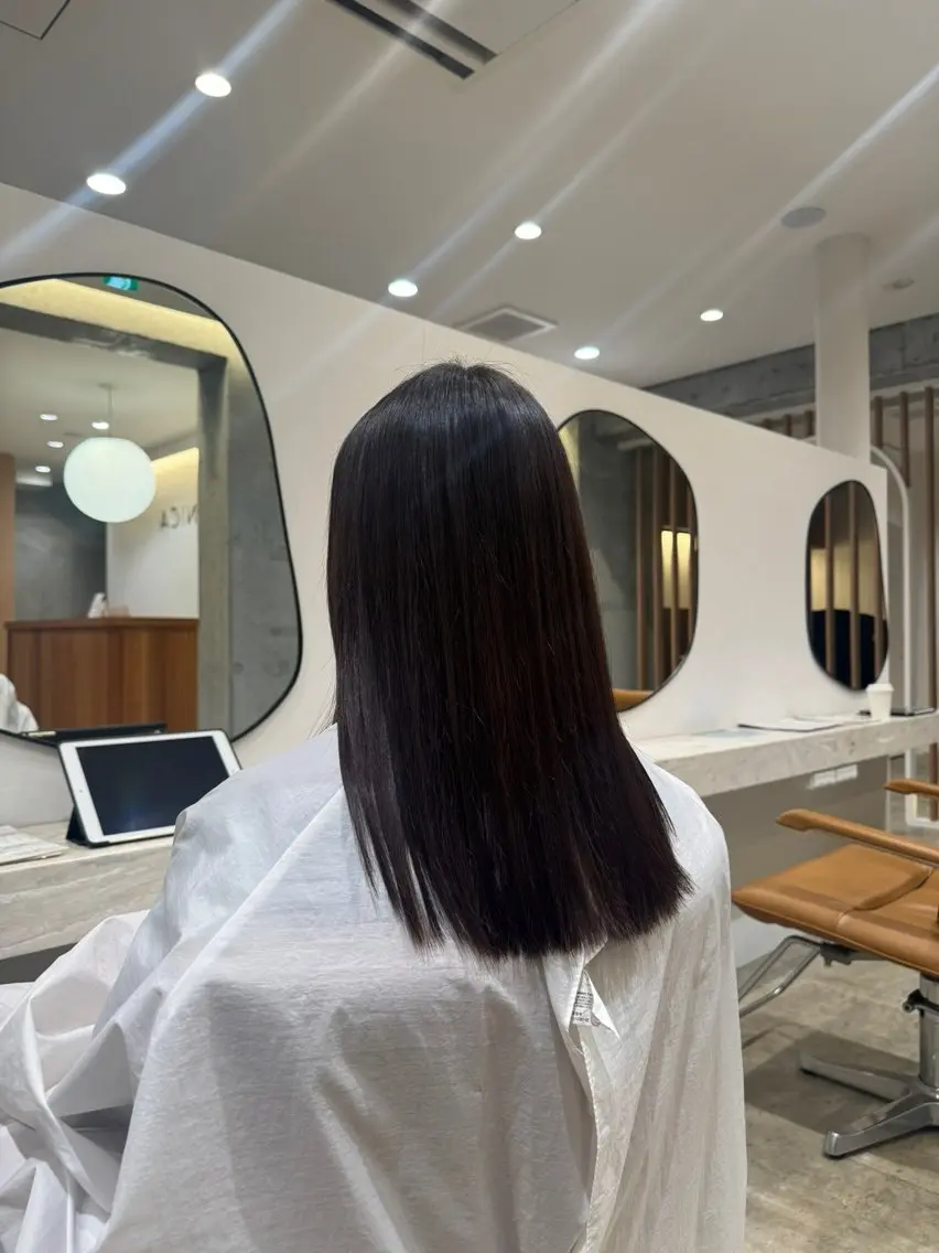 ✨平日限定✨やわらか全体縮毛矯正+カット+トリートメント✂️の写真