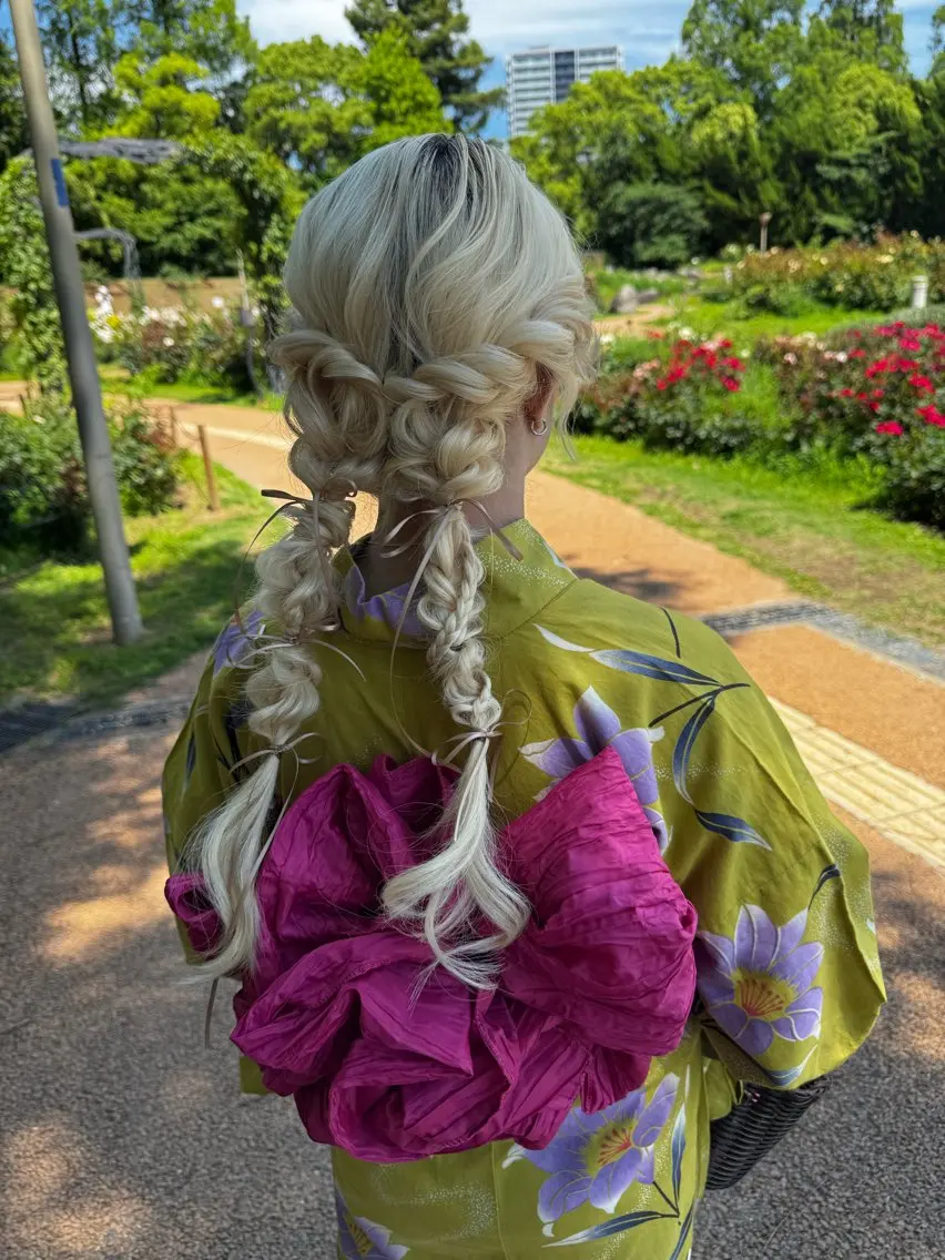 浴衣ヘアセットの写真