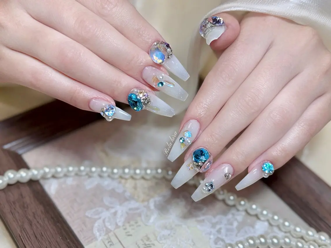 ネイル チークネイル 長さ出し フレンチネイル ジェルネイル 韓国ネイル ハンドネイル Rola kira 麗のネイルデザイン