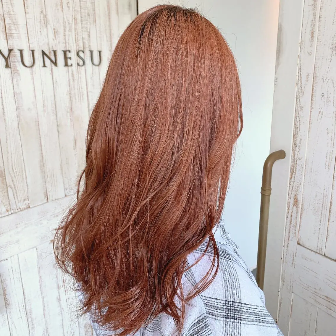 ロング カラー ヘアアレンジ ブリーチ オレンジ テラコッタ 似合わせhair🔸 アサダ　タカコ🔸のヘアスタイル