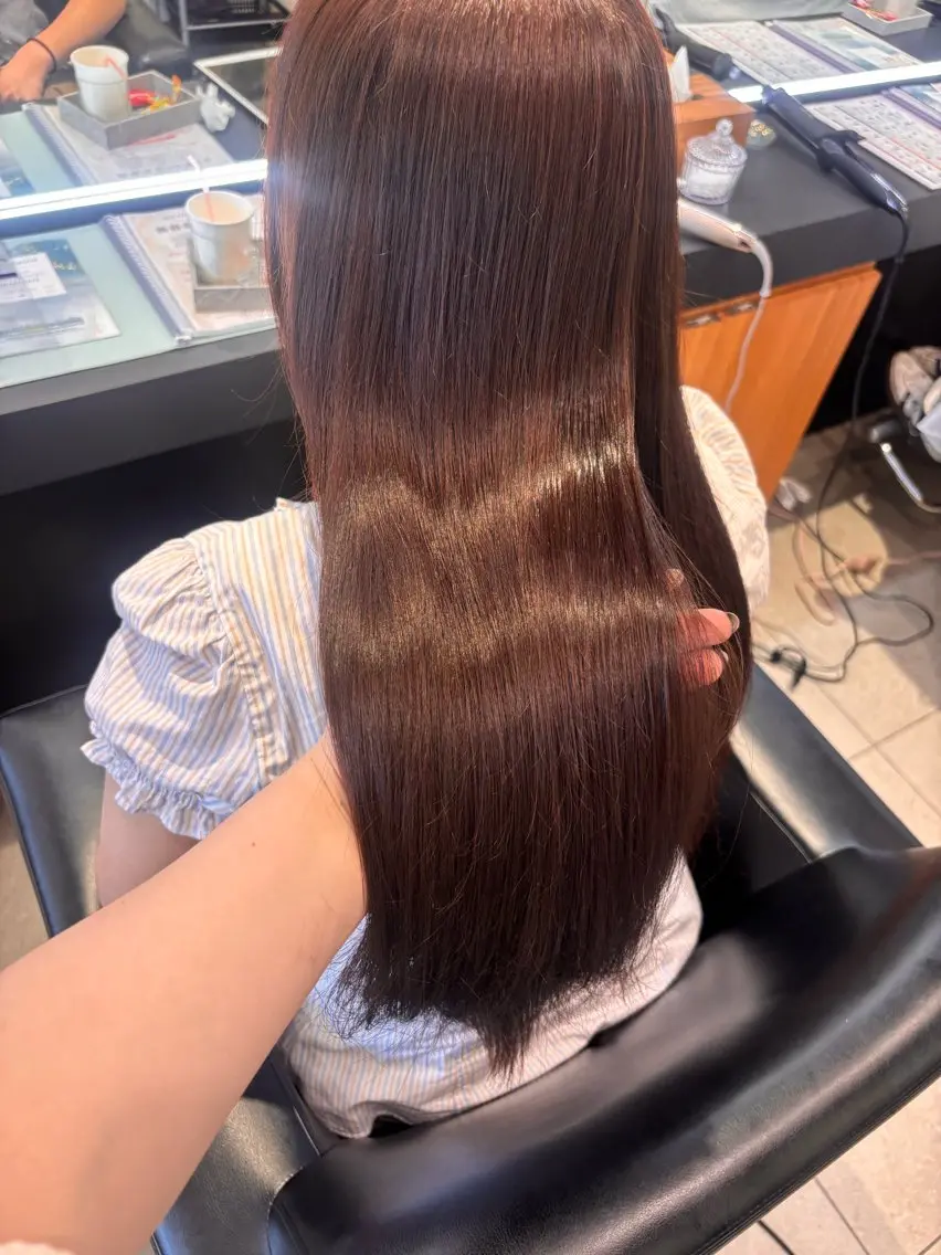 ロング カラー ベージュカラー 透明感カラー ピンクカラー ピンクベージュ 髪質改善 カット ヘアカラー トリートメント RABU 髪質改善/ 縮毛矯正/名古屋伏見のヘアスタイル
