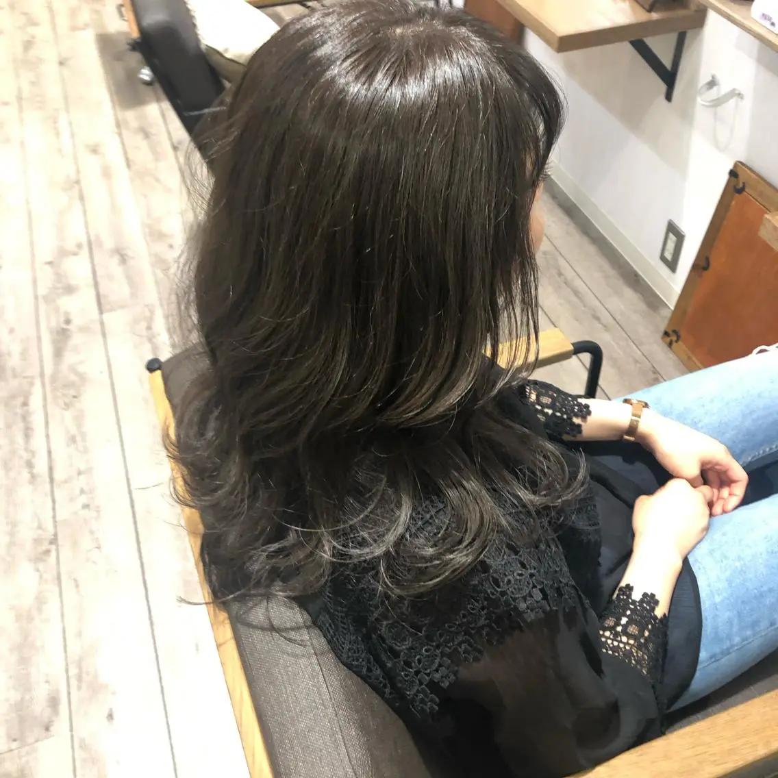 セミロング カラー ヘアアレンジ アッシュ イルミナカラー 新宿/顔周りカット +レイヤー=しずく♩のヘアスタイル