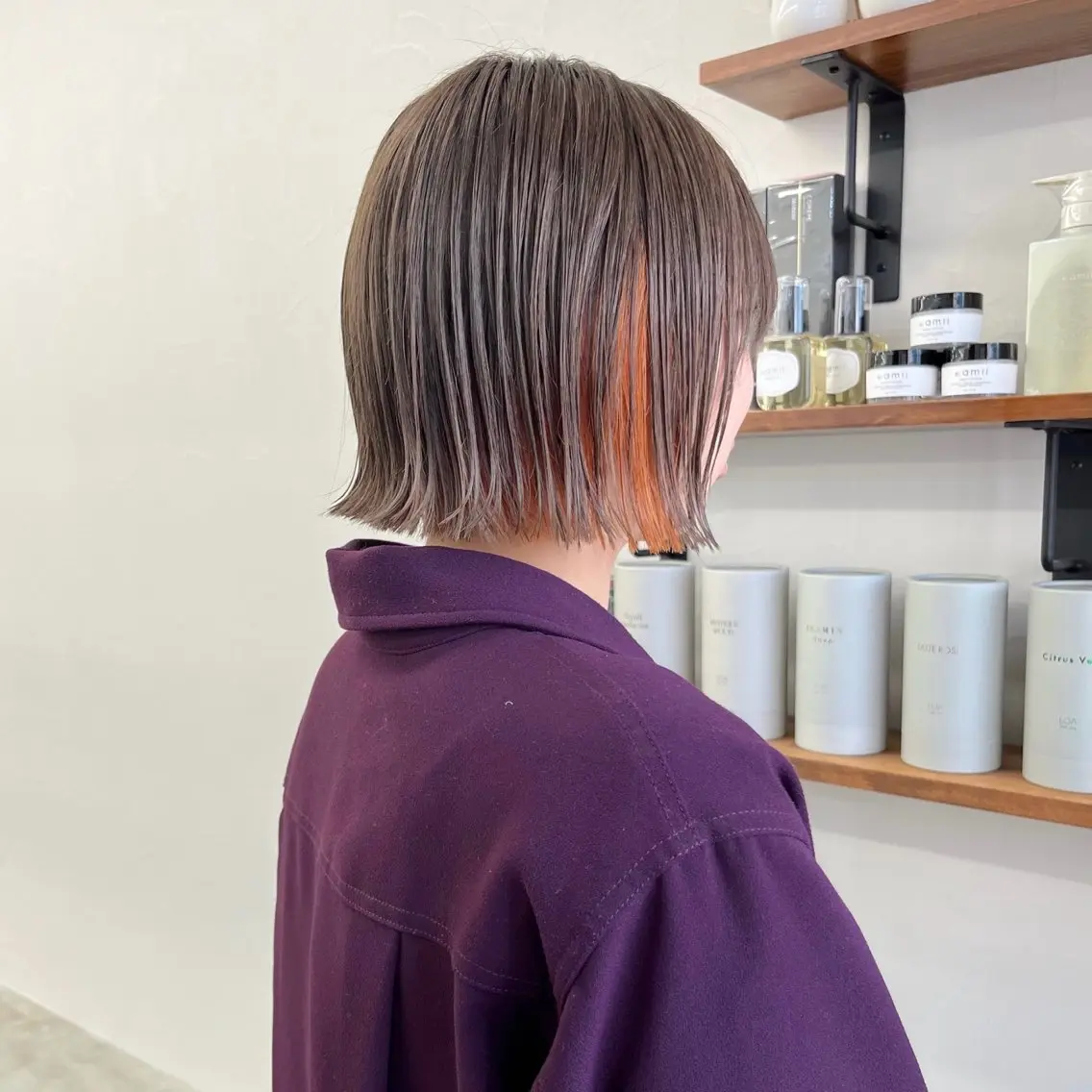 ショート カラー ブリーチ インナーカラー ブリーチなしカラー ボブ 髪質改善 カット ヘアカラー トリートメント 初めてのショート お任せください✂️のヘアスタイル