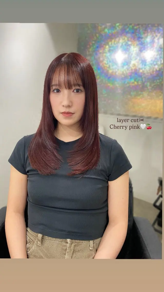 カラー カット ヘアカラー トリートメント RISAKO レイヤーカット🎀のヘアスタイル