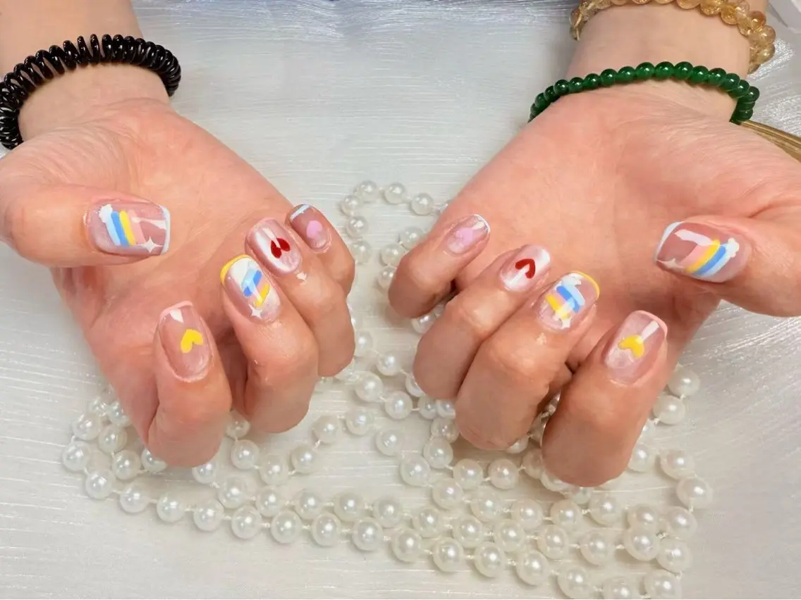 ネイル アートネイル フットネイル ジェルネイル ハート マグネットネイル Babarla Nailのネイルデザイン