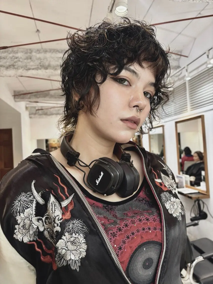 ショート パーマ マレットヘア ウルフカット 後藤 一真のヘアスタイル