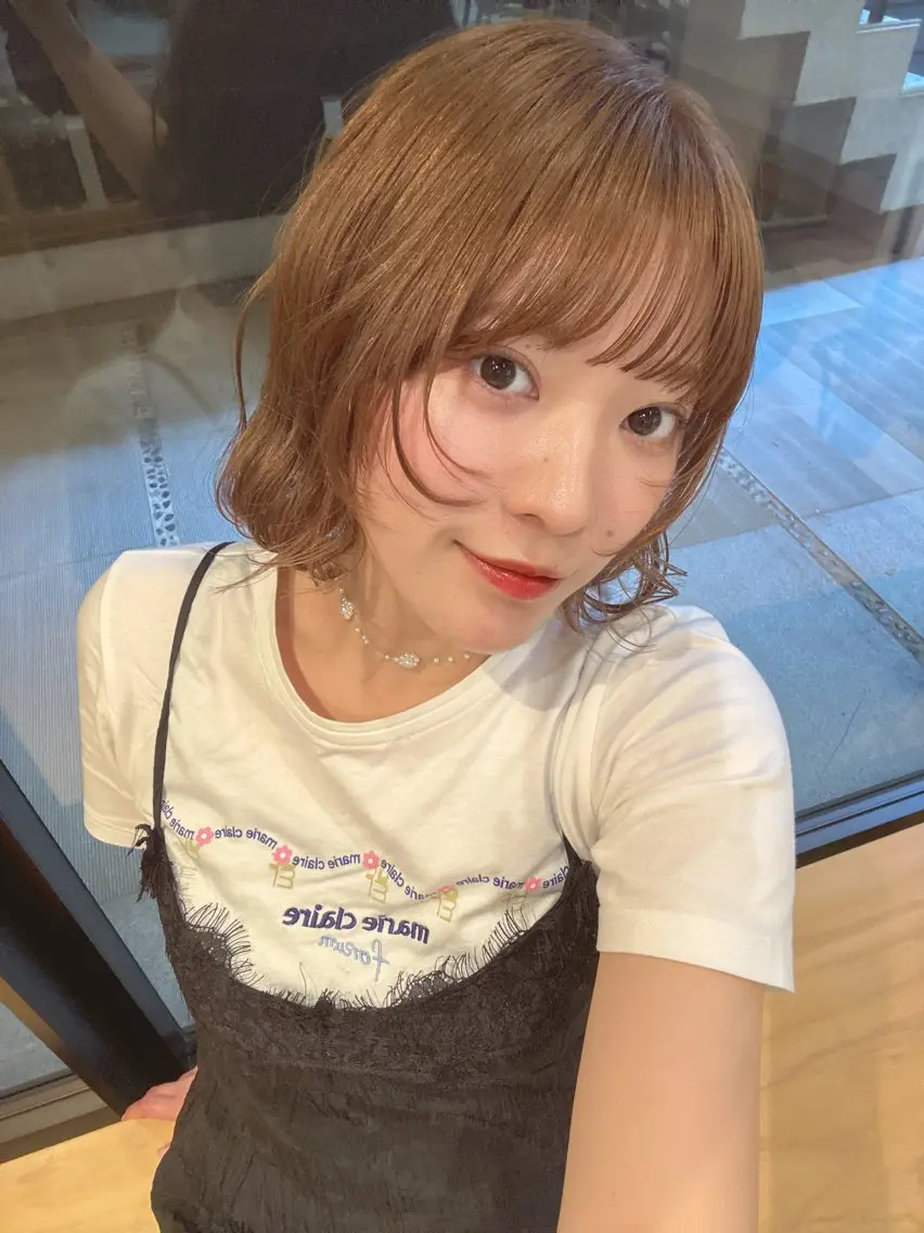 ミディアム カラー ベージュカラー ダブルカラー 🎀暖色カラー/艶 ヘア/Anzu🎀のヘアスタイル