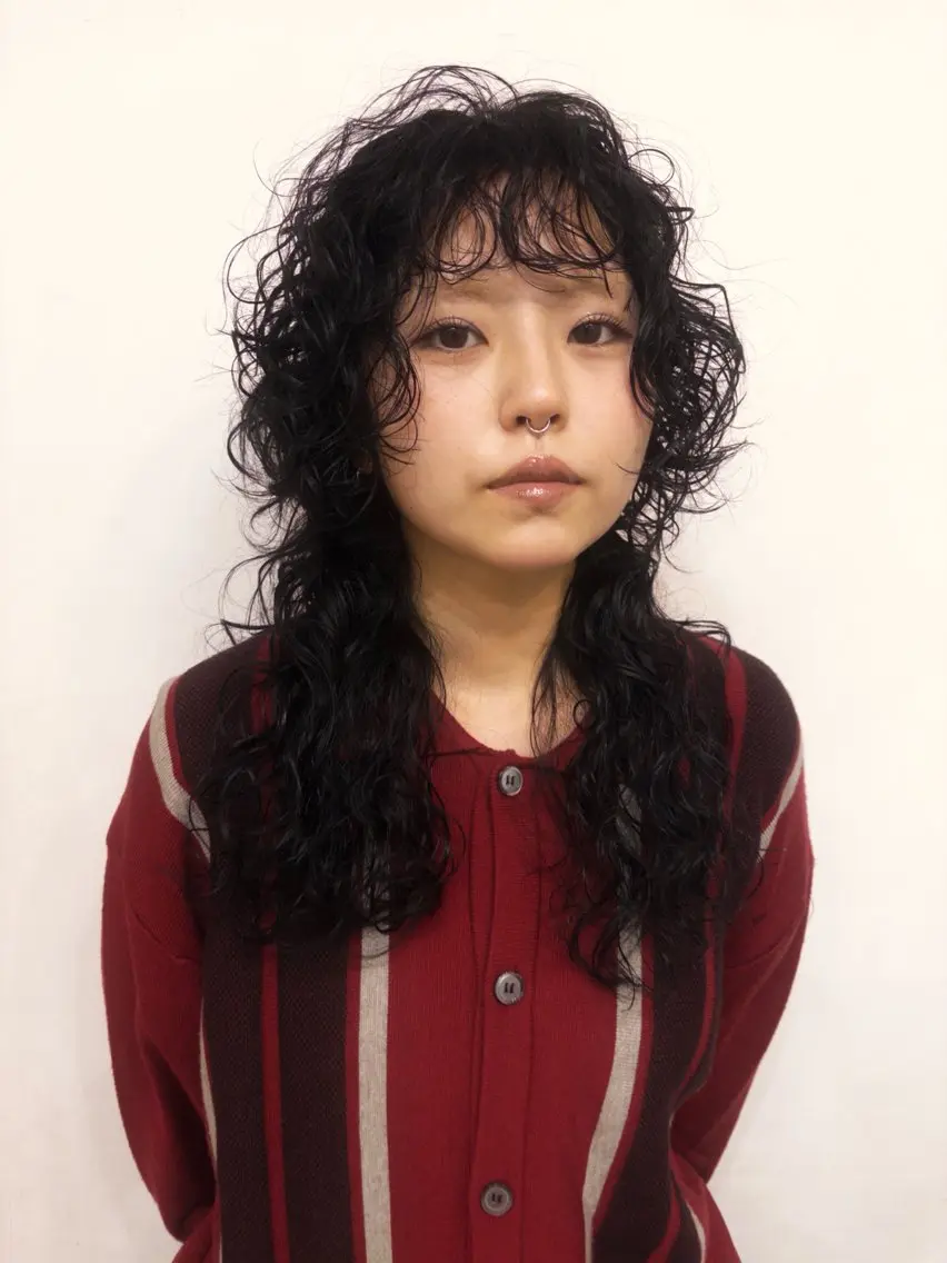 セミロング パーマ セミロングパーマ マレットヘア ウルフカット 後藤 一真のヘアスタイル