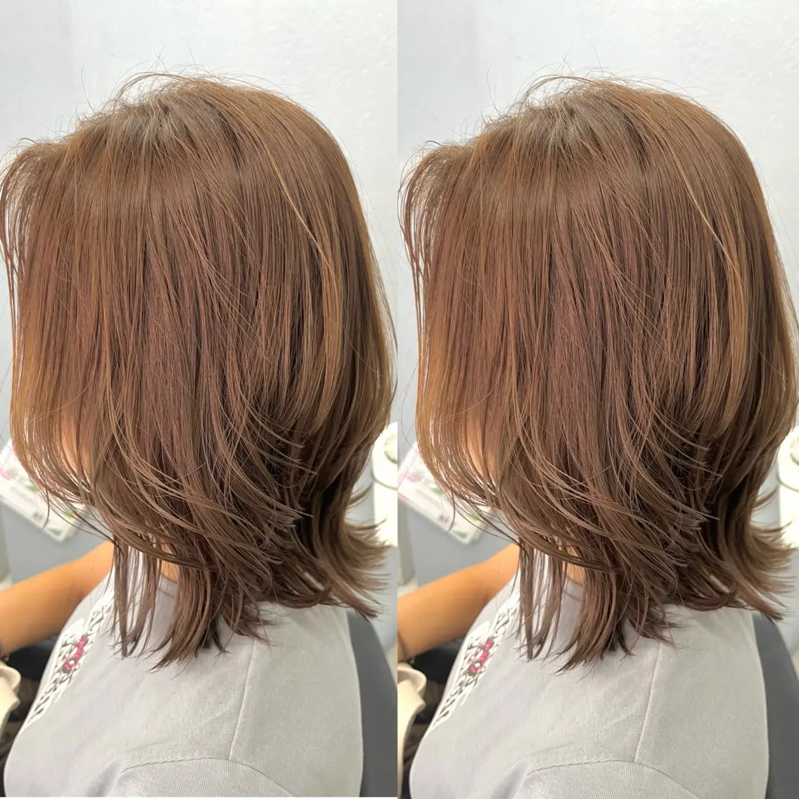 ミディアム カット トリートメント 透明感カラー🪿🤍 顔まわりカットのヘアスタイル