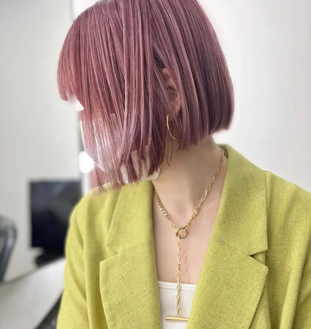 ショート カラー ヘアカラー トリートメント Saki/レイヤー/ 韓国/透明感カラーのヘアスタイル