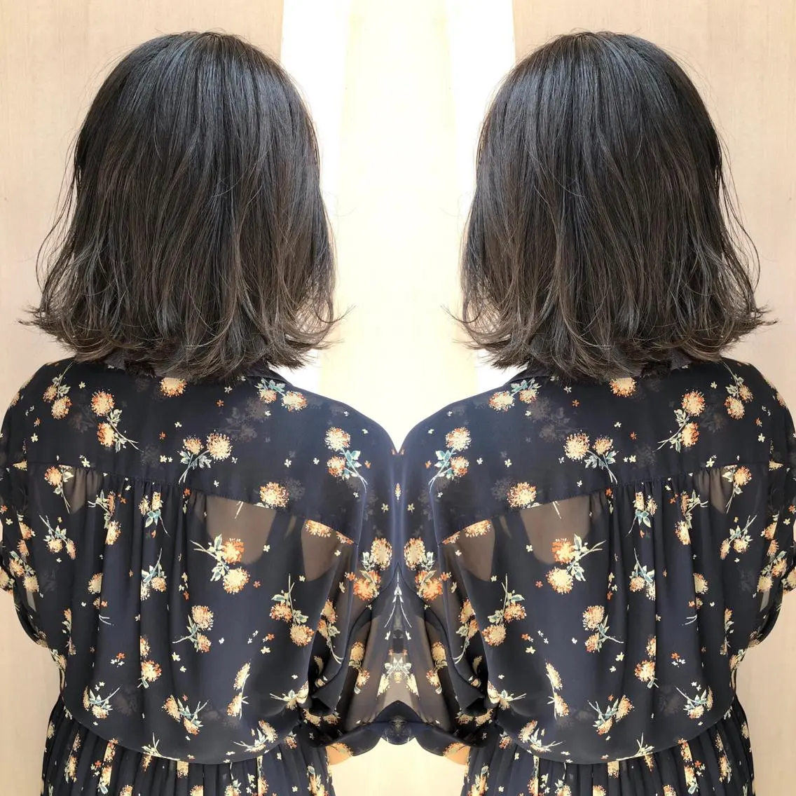 ミディアム カラー パーマ バレイヤージュ デザインカラー レイヤーカット 細川 亮のヘアスタイル
