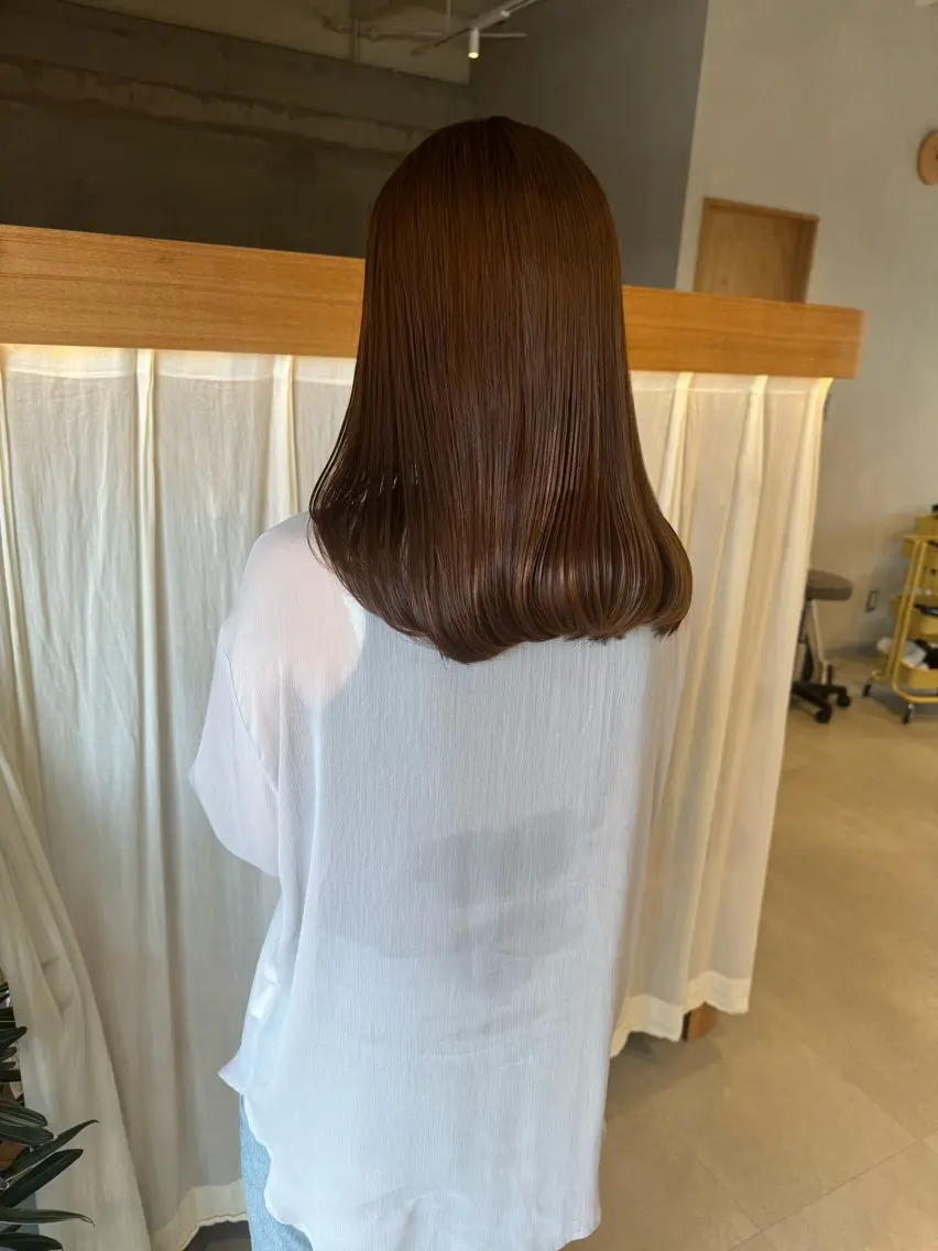 ミディアム カラー カット ヘアカラー トリートメント メンズパーマ/ ボブパーマ/タクミのヘアスタイル