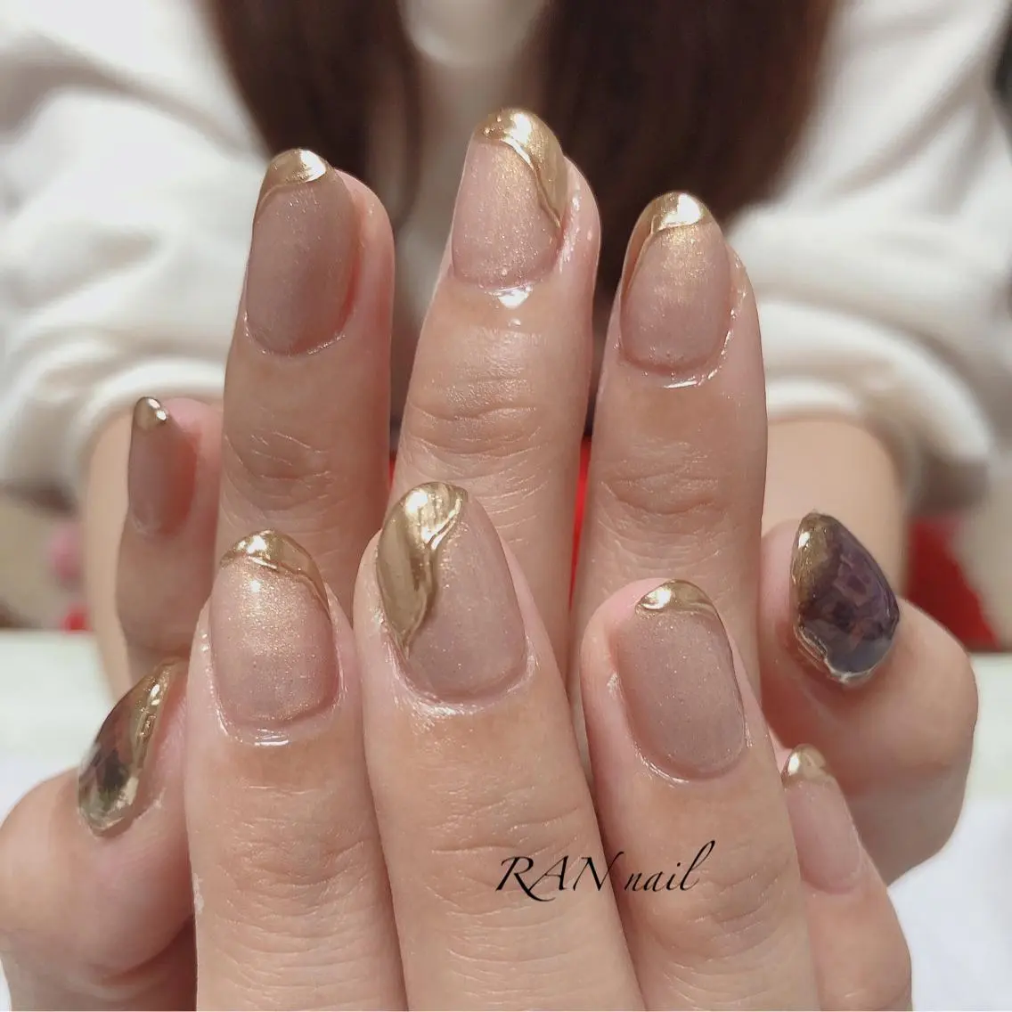 ネイル フットネイル ミラーネイル ニュアンスネイル オフィスネイル ワンカラーネイル ハンドネイル フットネイル RAN nailのネイルデザイン