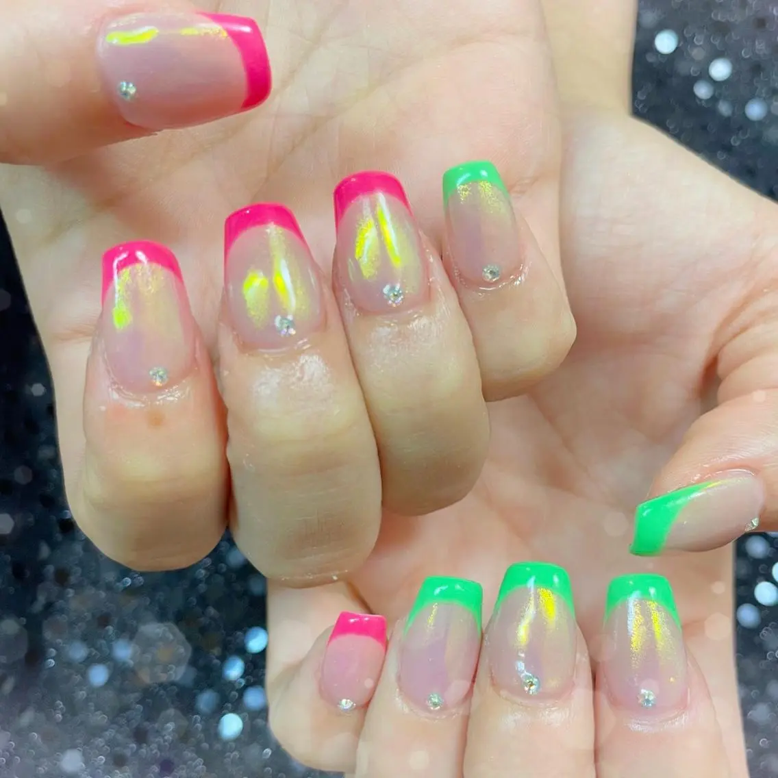 ネイル オーロラネイル ハンドネイル ハンドケア MoON...❤︎ MeGuのネイルデザイン