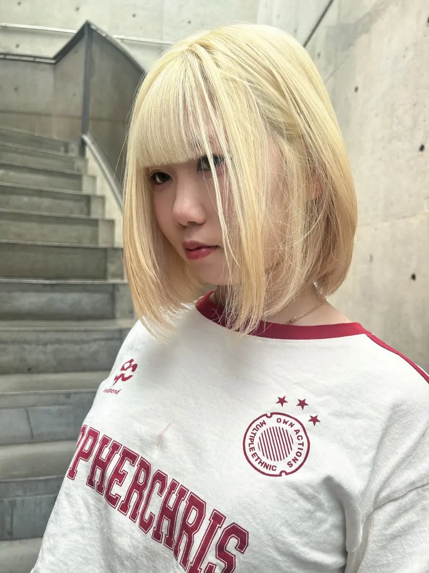 ミディアム カラー ヘアカラー トリートメント Acchon/心斎橋 💚ダブルカラーのヘアスタイル