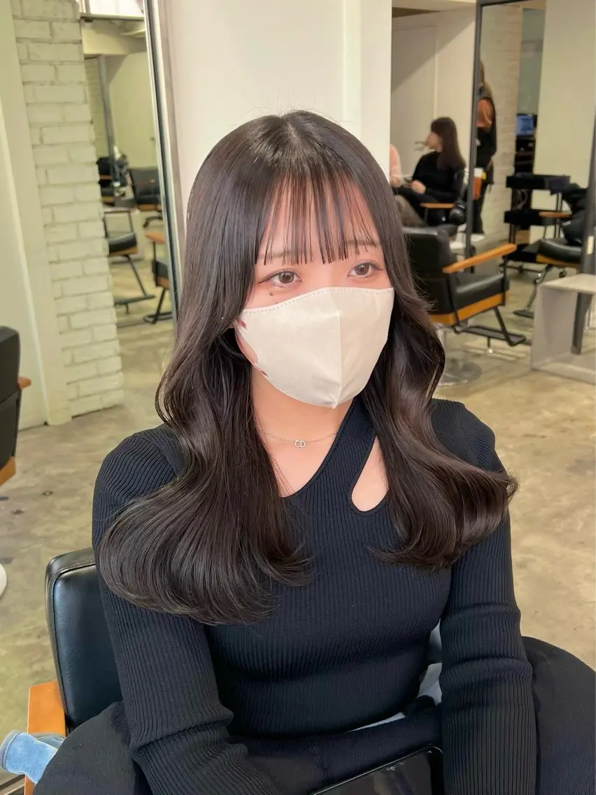 ミディアム カラー 透明感カラー カット ヘアカラー トリートメント 【韓国風くびれヘア】 joule小木曽輝のヘアスタイル