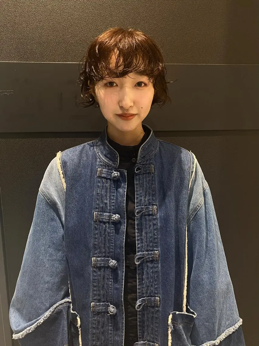 ショート カラー ブラウンカラー カット パーマ mai / linoah˚✧のヘアスタイル