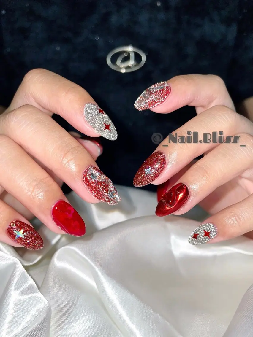 ネイル フラッシュネイル ミラーネイル 持ち込み ハンドネイル NAIL BLISSのネイルデザイン