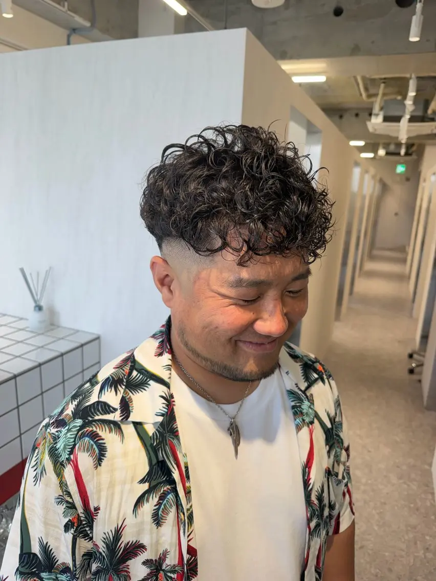 パーマ メンズ カット パーマ ヘアセット 個室サロンKAITO メンズ特化美容師のヘアスタイル