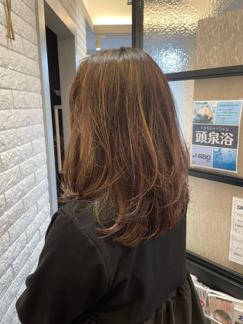 セミロング カット ヘアカラー トリートメント ヘッドスパ 山本🌻のヘアスタイル