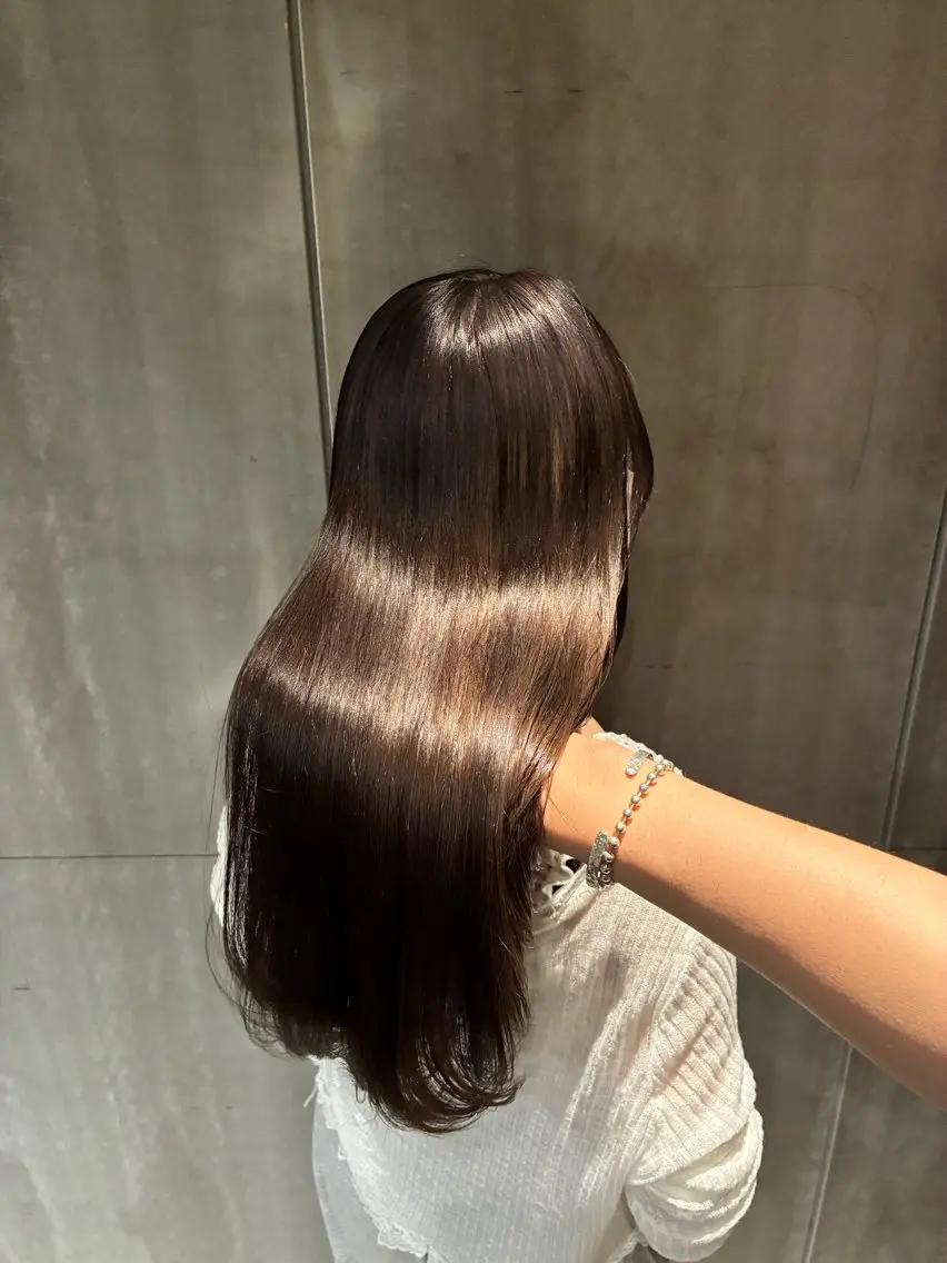 ロング カラー カット ヘアカラー トリートメント 銀座/柔らかベージュ 似合せカット/ハルトのヘアスタイル