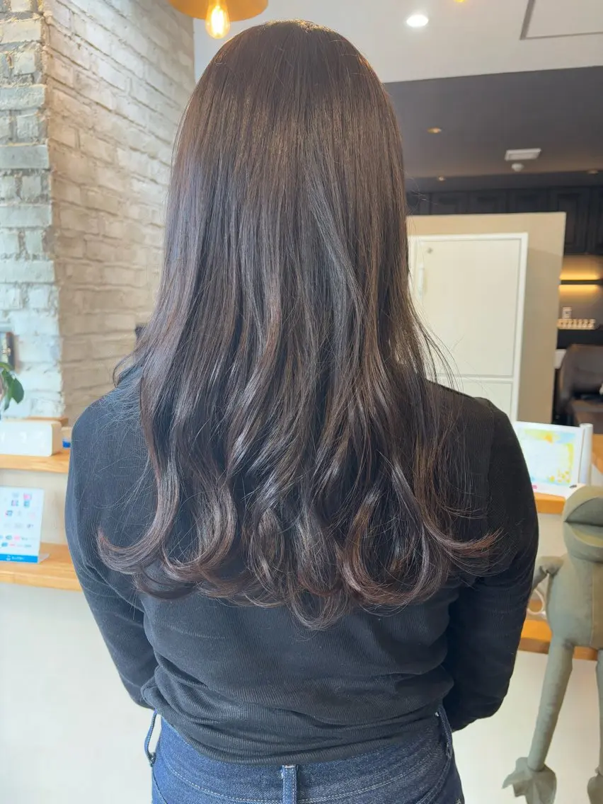 ロング カラー ブラウンカラー ダークブラウン 迫 裕美のヘアスタイル