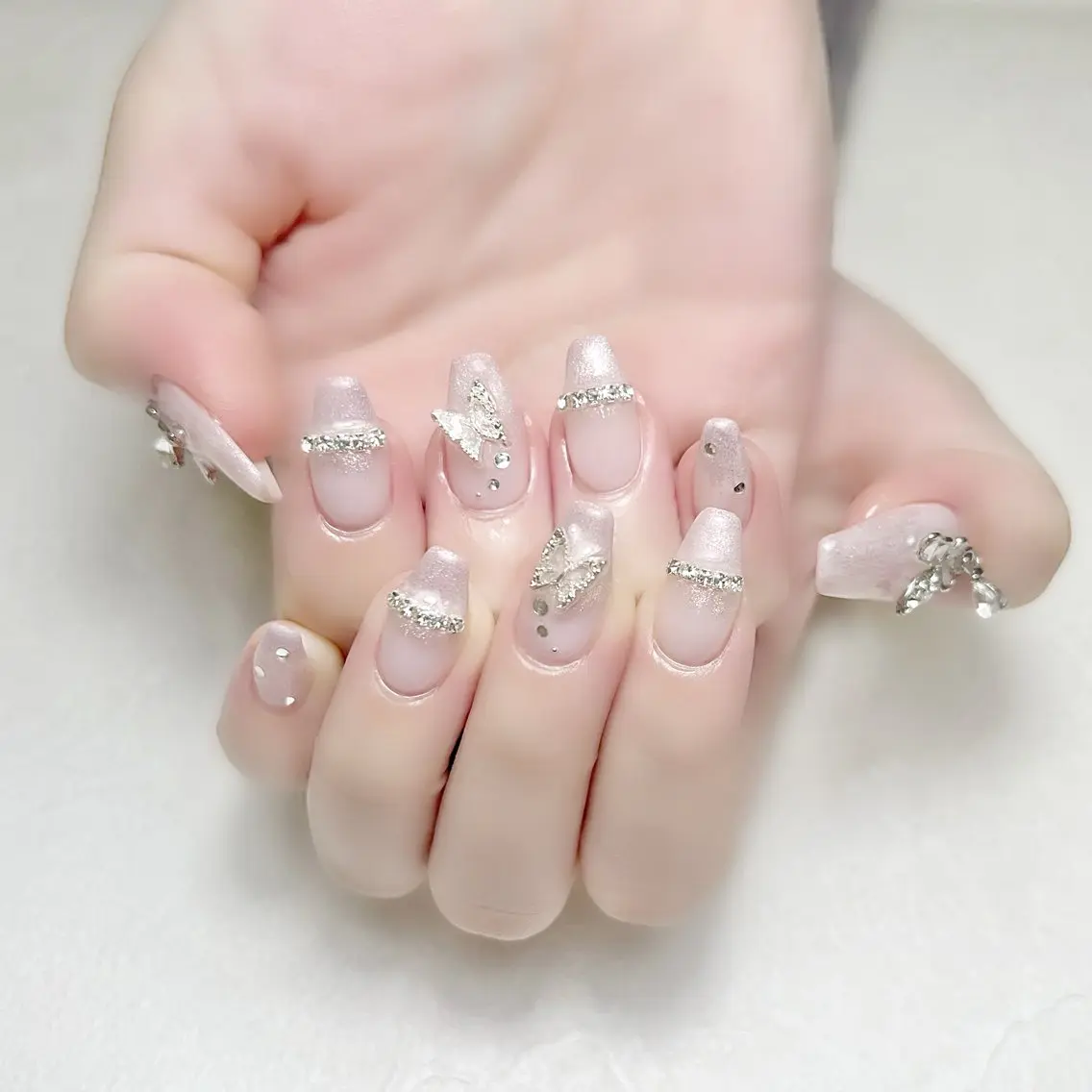 ネイル マグネットネイル ピンク ワンホンネイル rouse nail RISATOのネイルデザイン