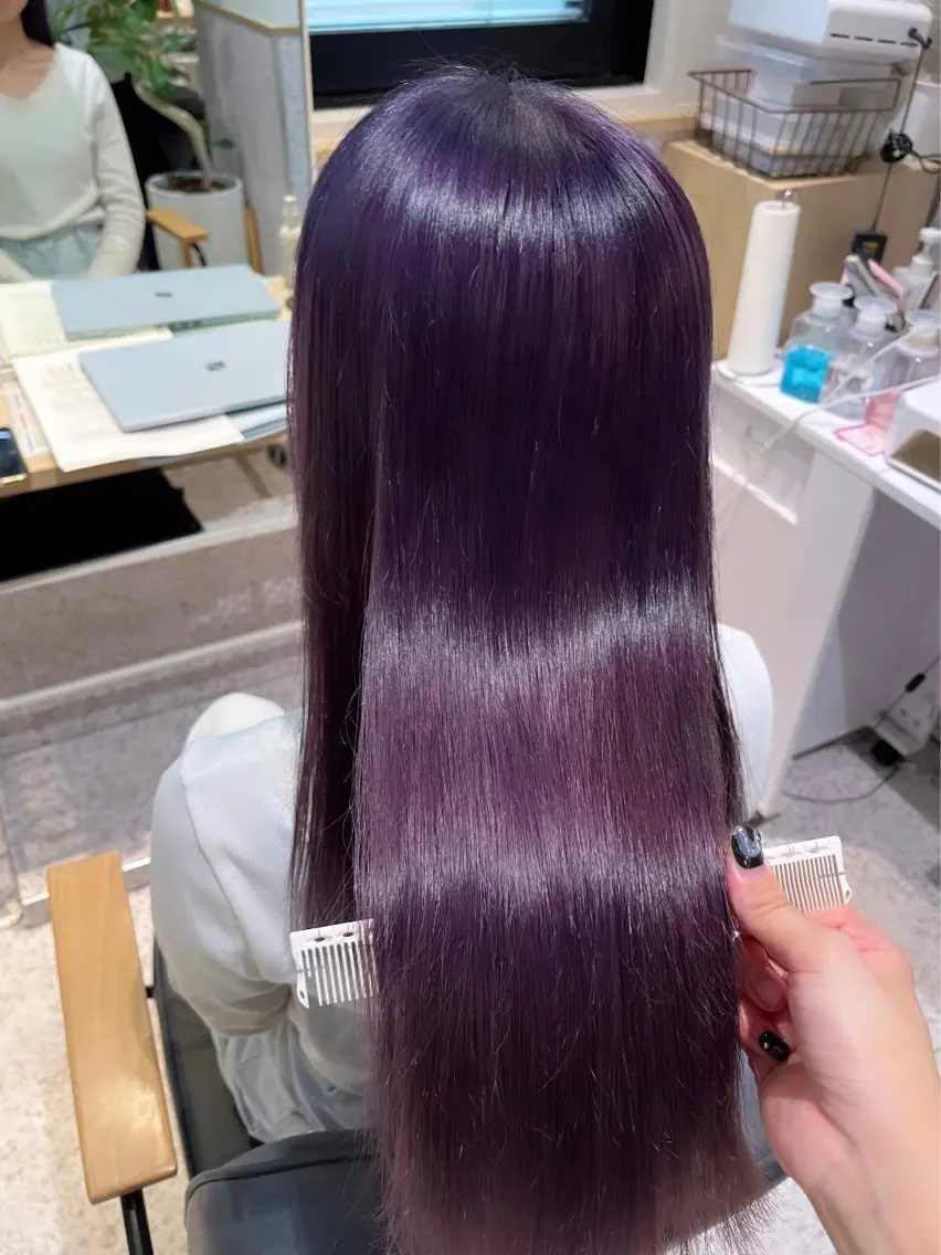 ロング カラー ダブルカラー イヤリングカラー ハイライトカラー ハイトーンカラー インナーカラー ヘアカラー トリートメント 髪質改善&艶カラー/ ほんだあみ (♡)のヘアスタイル