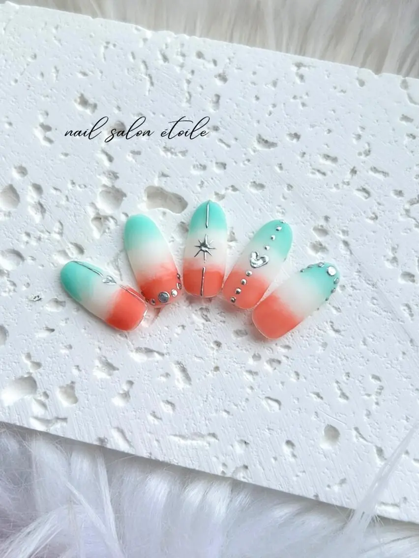 ネイル マットネイル ミラーネイル シルバー 春ネイル ハンドネイル nail salon étoileのネイルデザイン
