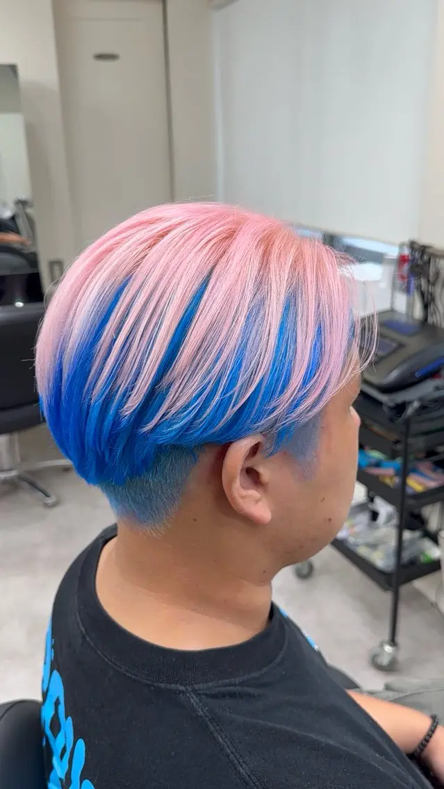 ショート カラー メンズ ヘアカラー トリートメント ✨錦糸町ブリーチ/ ホワイトカラー皇気✨のヘアスタイル