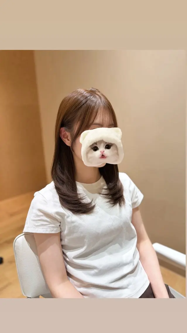 ロング カラー ベージュカラー ヘーゼル 顔周りカット レイヤーカット カット ヘアカラー トリートメント minori🤎 ナチュラル韓国ヘアのヘアスタイル