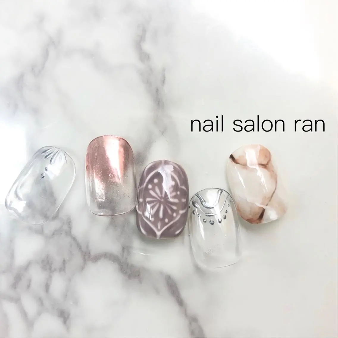 ネイル 大理石ネイル(マーブル) nailsalon ranのネイルデザイン