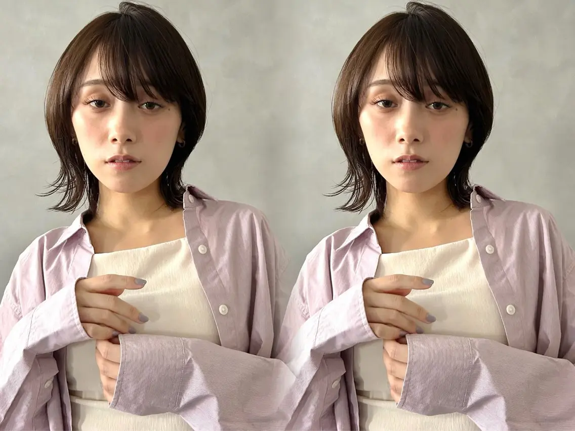 ミディアム カラー ボブ くびれヘア カット ヘアカラー 池袋/小顔レイヤー/ 顔まわり/taigaのヘアスタイル