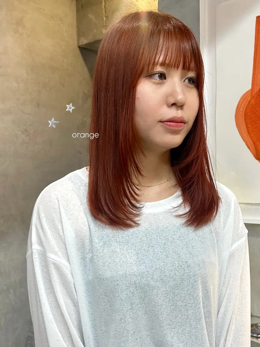 セミロング カラー カット ヘアカラー トリートメント 暖色カラー/レイヤー 🌙 オノユリカのヘアスタイル