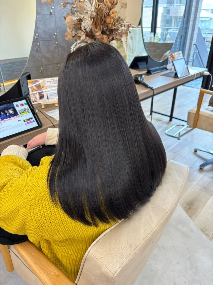 ロング カット ヘアカラー 髪質改善美髪 矯正/髪質改善カラーのヘアスタイル