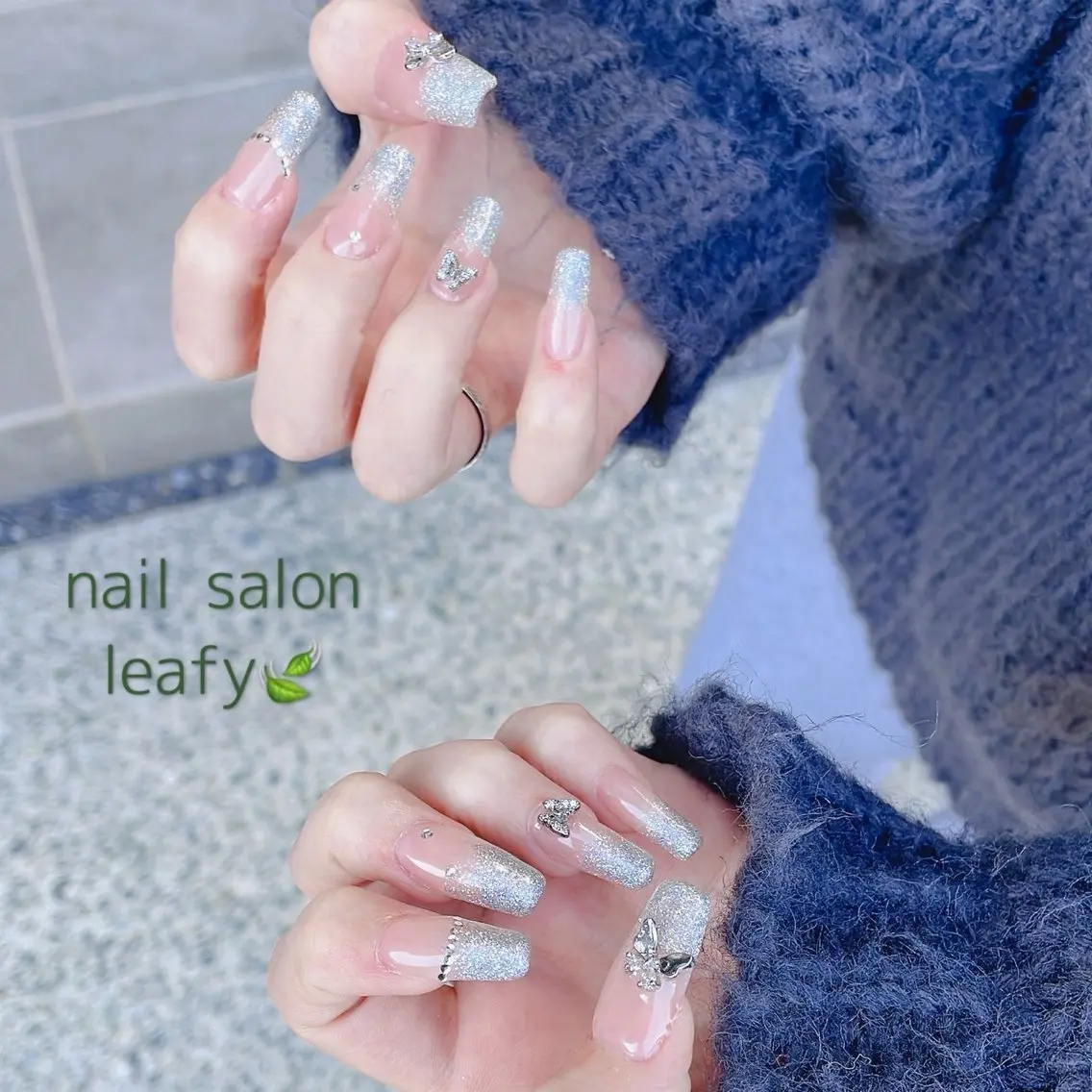 ネイル ラメ(グリッター) ラメグラデーション ネイルチップ ネイルサロン leafyのネイルデザイン