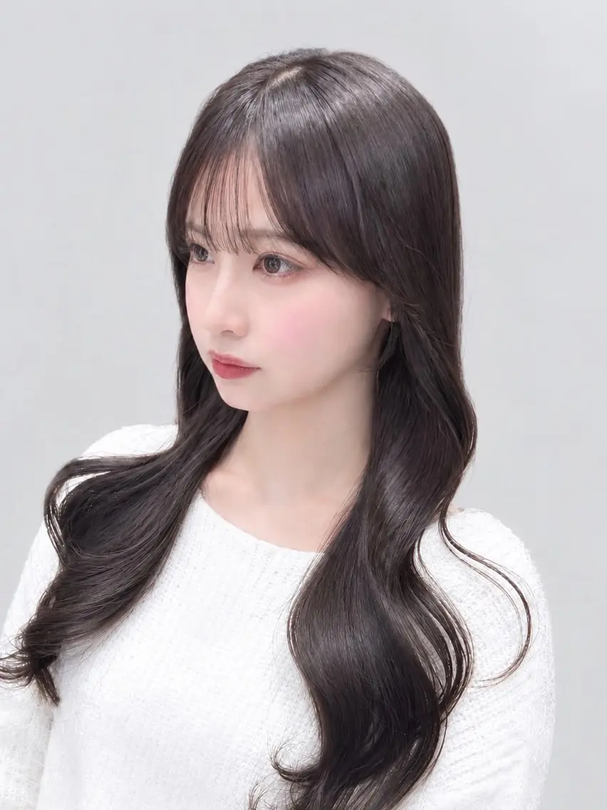 ロング ロングレイヤー くびれヘア レイヤーカット ロング カット ヘアカラー トリートメント 🧡くびれヘア/前髪 顔周り🧡久原結衣のヘアスタイル
