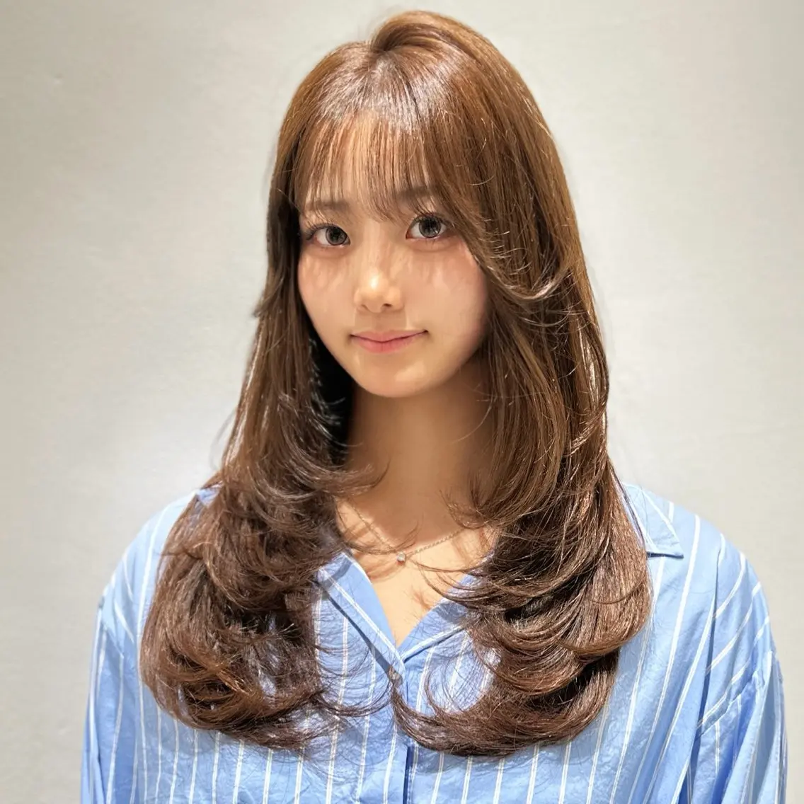 ロング カラー ブラウンカラー レイヤーカット レイヤー/グレージュ メンズパーマのヘアスタイル