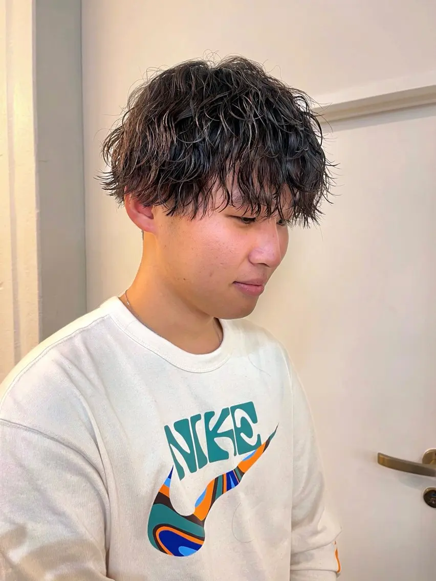 【メンズ人気🌀✨️】カット ＋ 波巻きパーマの写真