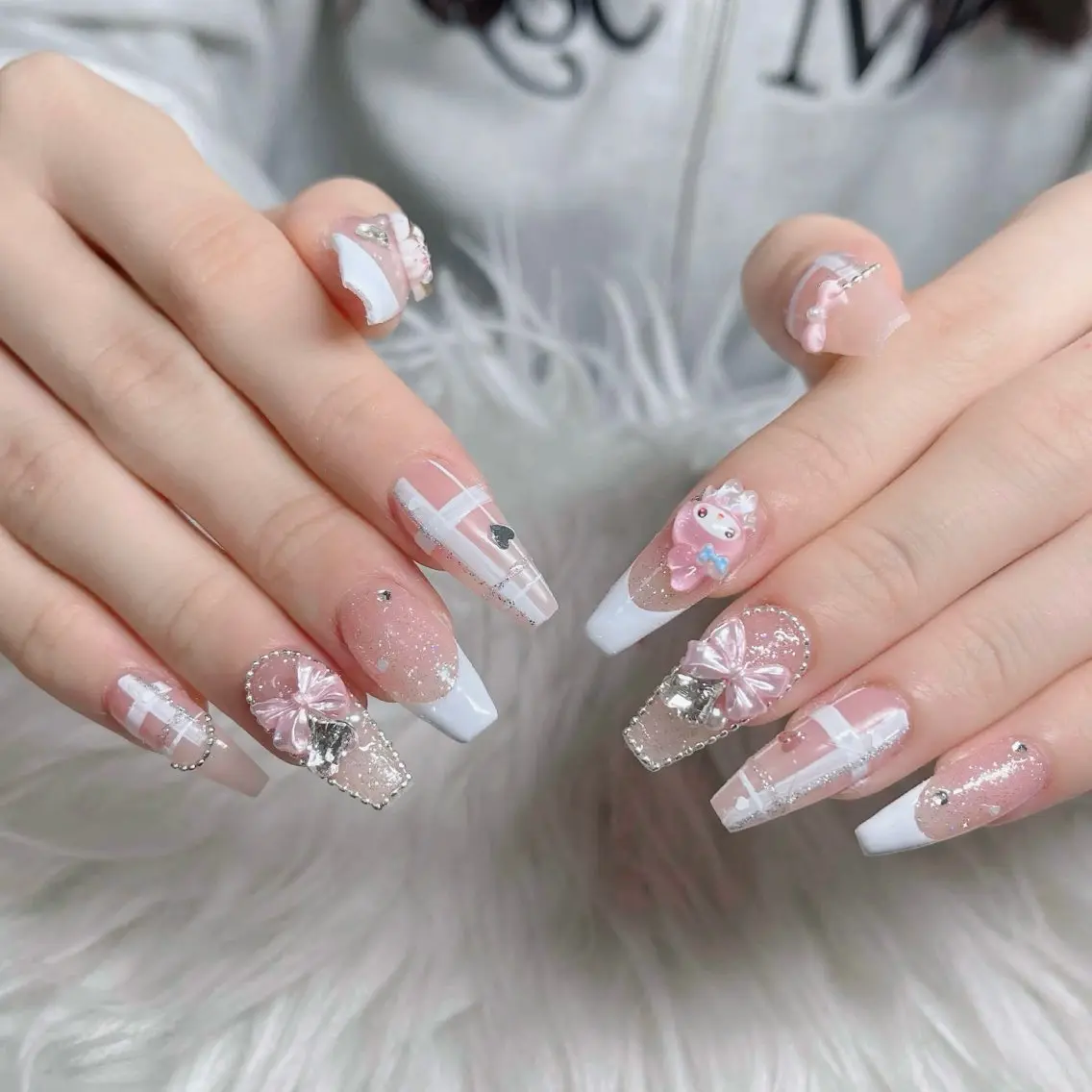 ネイル フットネイル フレンチネイル グラデーション 韓国ネイル ロングネイル ハンドネイル Hani Nail Salonのネイルデザイン