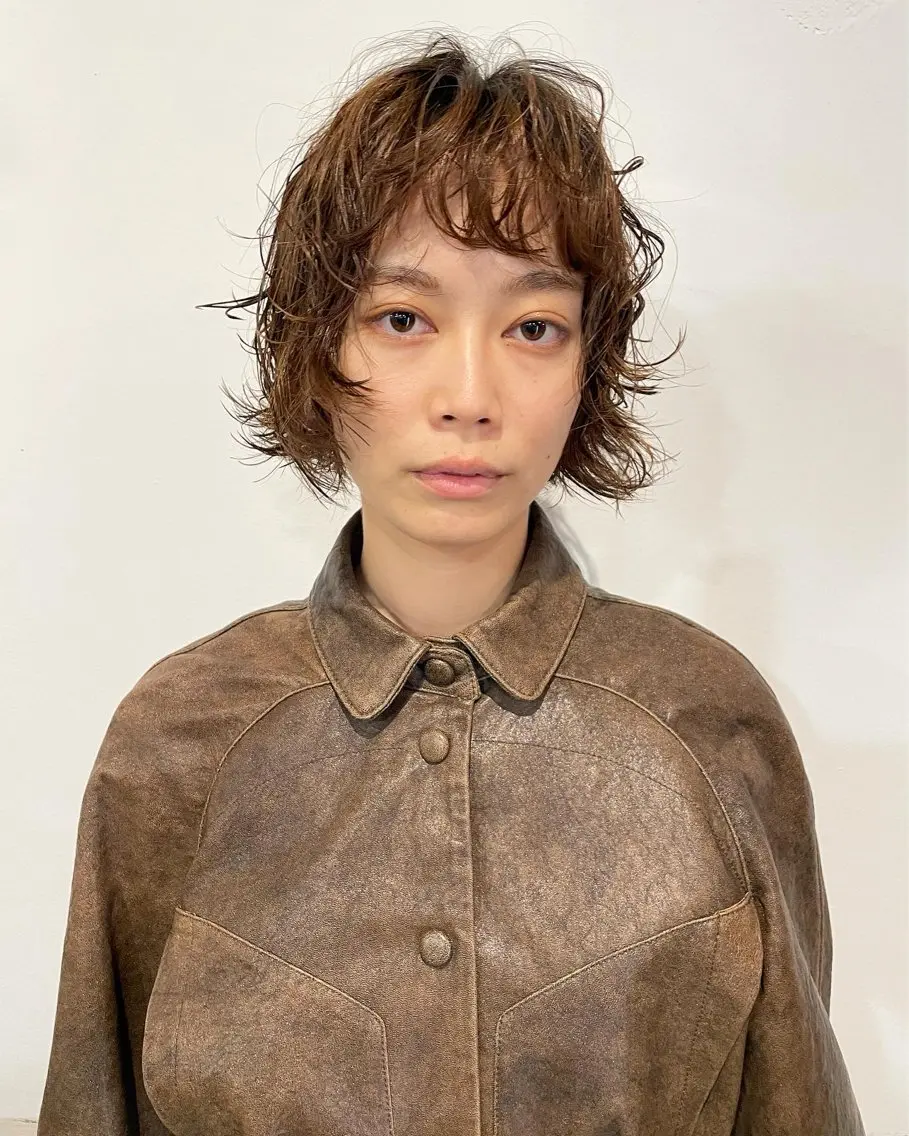 ショート カラー パーマ ブラウンカラー カット ヘアカラー パーマ トリートメント 前田ジュン /ショート/似合わせのヘアスタイル