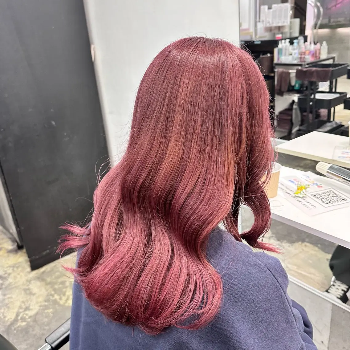ロング カラー ヘアアレンジ ブリーチ ピンクカラー 🎀モテ暖色× エクステ🎀あかりのヘアスタイル