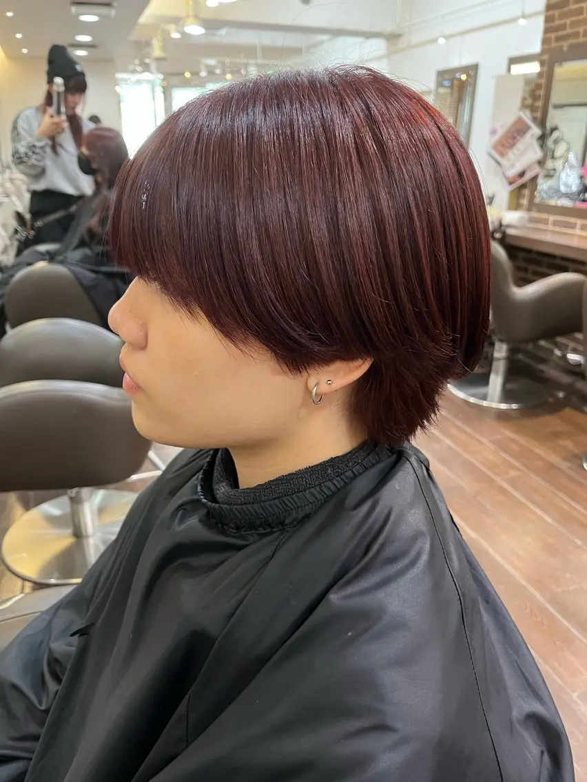 カラー ベージュカラー ブリーチ ボルドーカラー ケアブリーチ ダブルカラー ヘアカラー トリートメント カットパーマ 🌀あさみのヘアスタイル