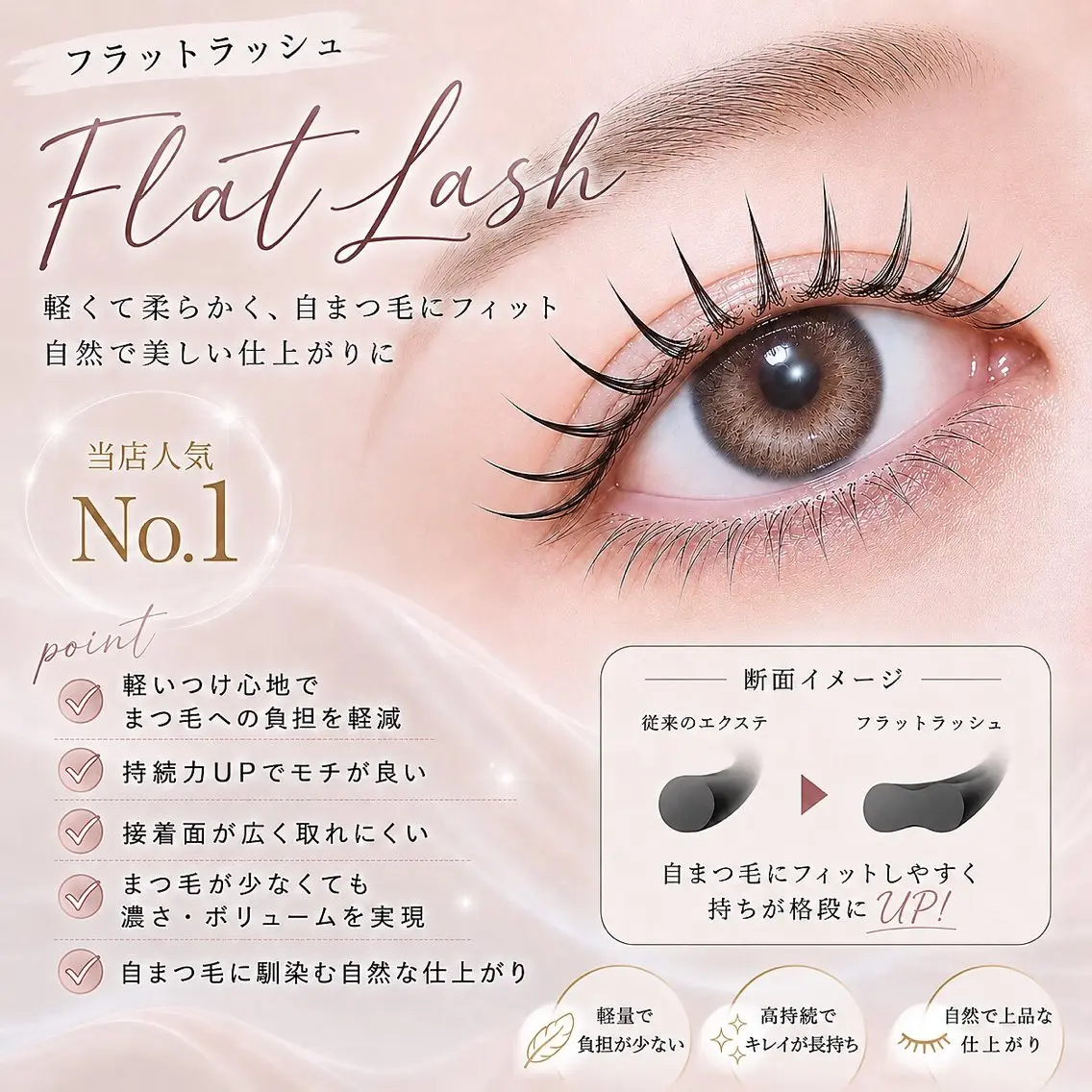 【8日限定】ナチュラル最高級 マツエク120本 3480円→2980円の写真
