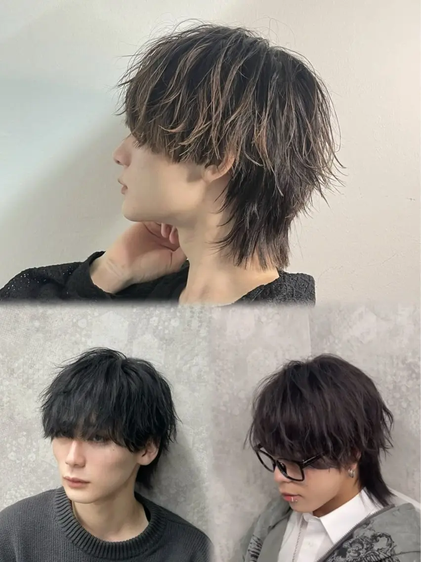 ❤︎【ミニモ学割🌸】❤︎【ミニモ限定】メンズウルフカット🐺✂️シャンプーなし🫧無造作🍃韓国風🇰🇷の写真