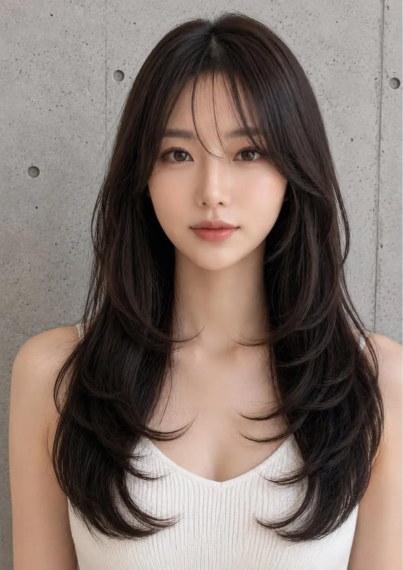 セミロング カラー ヘアアレンジ グレージュ くびれヘア 顔まわりレイヤー ハッシュカット 韓国風ヘア カット ヘアカラー トリートメント 🌫️大人韓国ヘア 🌫️naoyaのヘアスタイル