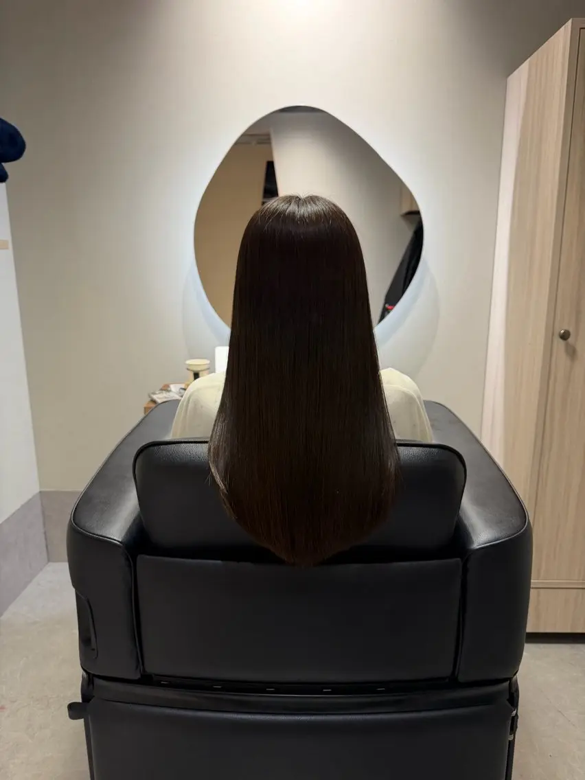 ロング カット 縮毛矯正 トリートメント 博多美容室NAVY 橋本心縮毛矯正のヘアスタイル