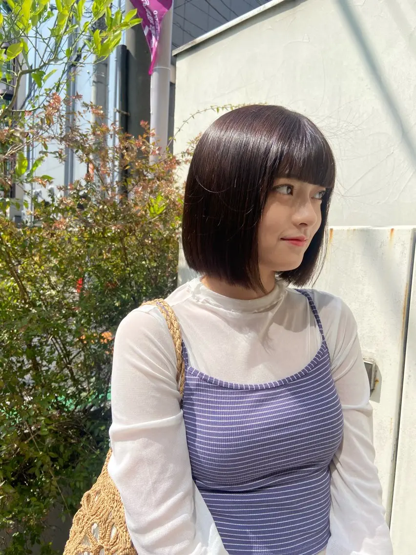 ショート カラー 透明感カラー ボブ カット 🌙Ash中目黒 坪内沙月🌙のヘアスタイル
