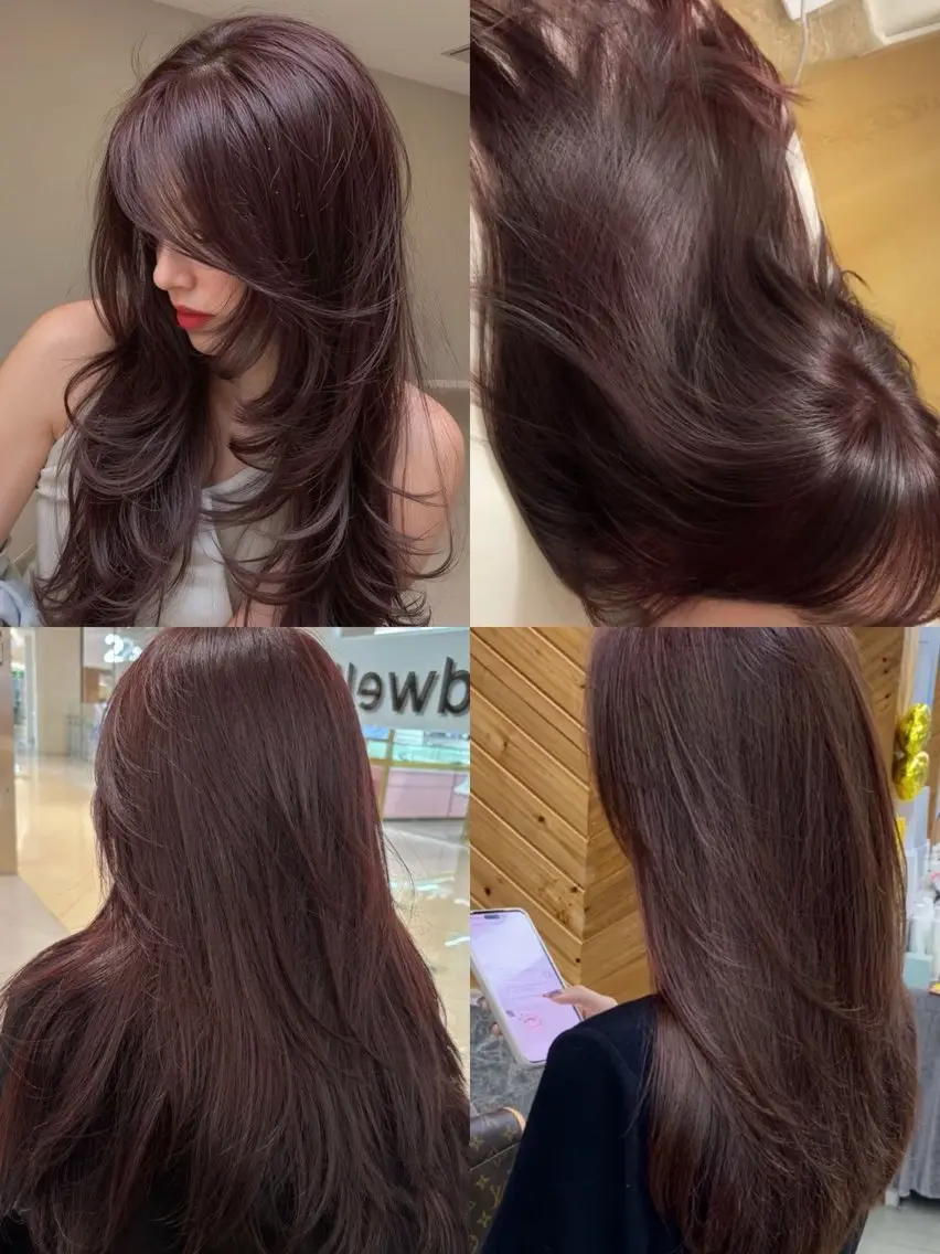 ロング カラー ブラウンカラー レッドカラー ヘアカラー 佐伯 美麗のヘアスタイル